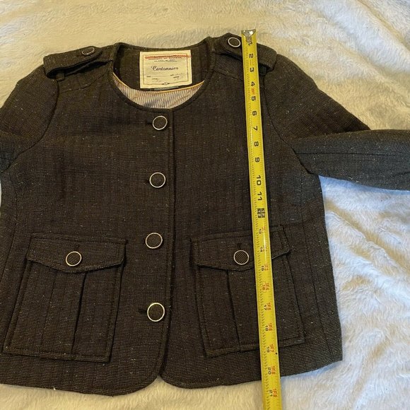 Anthropologie Cartonnier Brown Tweed Blazer Jacket - Picture 7 of 9